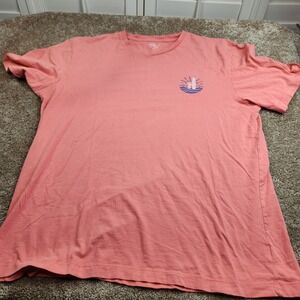 Johnnie-O West Coast Prep Mens XL Salmon Pink Surfer Graphic T-Shirt Cotton